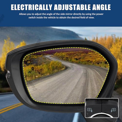 Driver Side Mirror Assembly Compatible with Honda Civic 2022-2025 Heated with Blind Spot Monitor, Turn Signal, Power Adjustable Glass Replace 76258T20A31 HO1320352 (8Pin Left) - style: 8pin Left