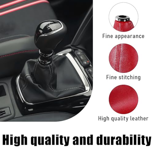 Ohleats Car Shift Knob Dust Cover, Automotive Shifter Boot Sleeve Replacement, Manual/Automatic Gear Shift Cover for Most Car Truck SUV, Universal Interior Car Accessories (Red) - color: Red