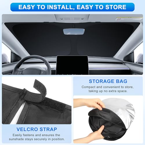 INSAUTO Custom Fit Windshield Sun Shade Accessories for Mercedes-Benz Sprinter 2007-2026, Foldable Front Window Sunshade, UV & Heat Reflector, Keeps Interior Cool, Includes Storage Bag - size: for 2007-2026 Mercedes-Benz Sprinter