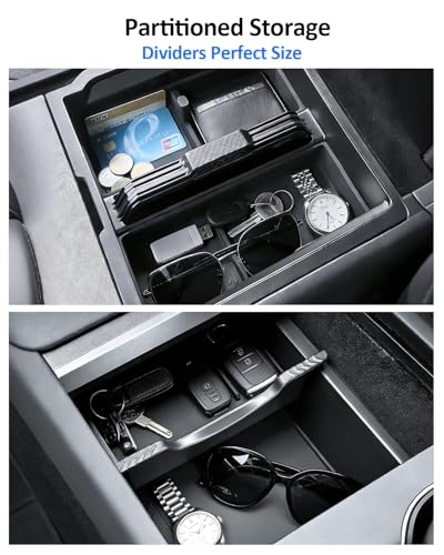 5PCS Double-Layer Center Console Organizer Tray for Tesla Model Y Juniper 2025 2026 Accessories Refreshed Car Storage Tray Armrest Tray Insert Cup Holder Hidden Compartment Storage Box - size: Juniper (Style 3)