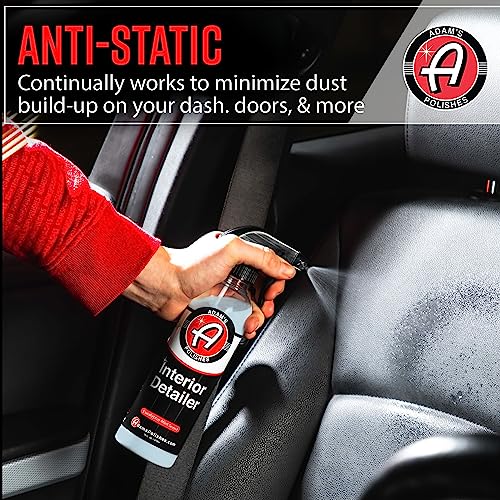 Adam's Polishes Interior Detailer 16 fl. oz - Total Car Cleaner, Protectant & Dressing | All Purpose Leather Conditioner | Vinyl, Dashboard, Screen, Seat Cleaner & More - Pack of 2 - size: 32 Fl Oz (Pack of 1)