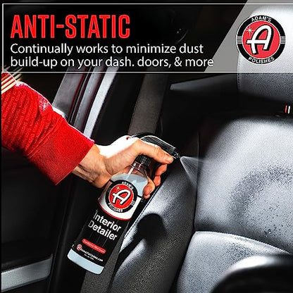 Adam's Polishes Interior Detailer 16 fl. oz - Total Car Cleaner, Protectant & Dressing | All Purpose Leather Conditioner | Vinyl, Dashboard, Screen, Seat Cleaner & More - Pack of 2 - size: 32 Fl Oz (Pack of 1)