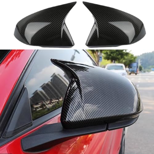Auto Car Mirror Cover Rearview Mirror Guard Covers Side Cap Trim for Mustang 2015-2026 GT/GT Premium/Ecoboost/Ecoboost Premium/V6,Not Fit for Mach-e,With Turn signal Light,Carbon Fiber Look - color: Carbon Fiber Look