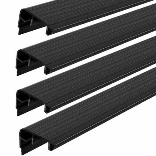 Pangda 4 Pcs 36 L Fixed Vinyl Sill Cap 1-5/32 Inches High Exterior Door Threshold Seal Replacement for Residential Door Trim-to-fit Fixed Vinyl Sill for Residential Entry Waterproof(Black) - color: Black, size: 1-5/32,36 Inch
