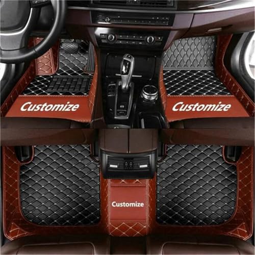 Custom Car Mats All Weather Fit Automotive Floor Mats PU Leather Protector Mat for Most Sedan, SUV, Truck Floor Mats (Black and Brown Side) - color: Black and Brown Side