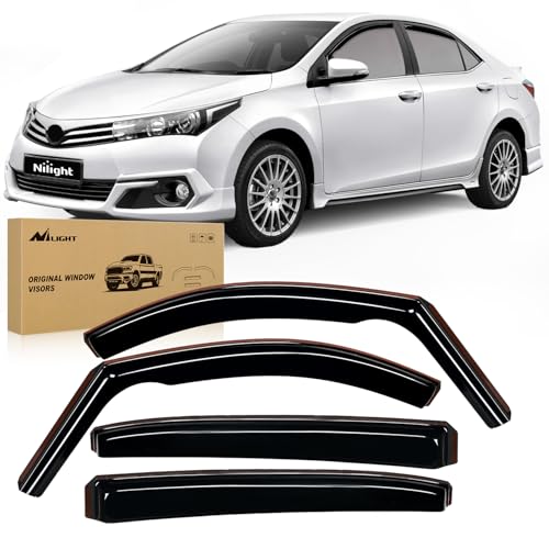 Nilight in Channel Rain Guards for Toyota Corolla 2020-2026 Sedan Window Deflectors Window Visors for Fresh Air in Rain, Highway Wind Noise Reduction-4PCS - color: Smoke