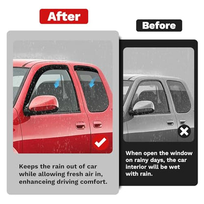 Canvcle Tundra Rain Guards - Window Visors for Toyota Tundra Extended Cab/Access Cab 2000-2006, Outside-Mount Tape-On Side Window Wind Deflectors for Tundra Accessories, Vent Visors Shades Rainproof - size: Toyota Tundra 2000-2006