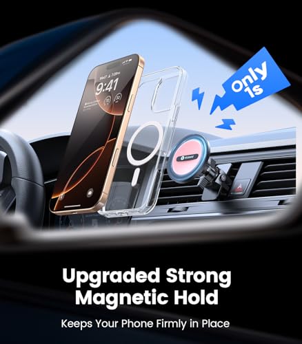 VICSEED for MagSafe Car Mount Vent Pink– [Super Magnet Power & Vent-Safe Clip] 360° Adjustable Study Magnetic Phone Holder Hands Free for iPhone 17 16 15 14 13 12 Pro Max - color: Pink