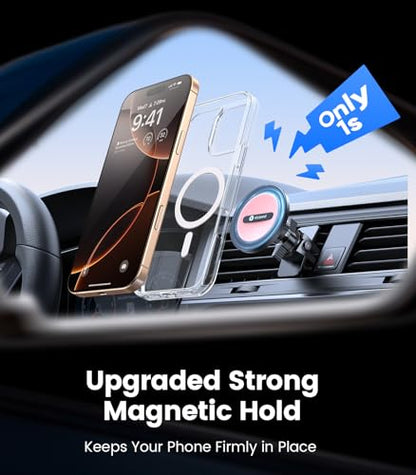 VICSEED for MagSafe Car Mount Vent Pink– [Super Magnet Power & Vent-Safe Clip] 360° Adjustable Study Magnetic Phone Holder Hands Free for iPhone 17 16 15 14 13 12 Pro Max - color: Pink