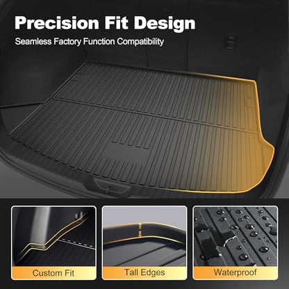 Trunk Cargo Liner Mat Tray fit for Mazda CX-5 2017-2025 2026 All Weather Rear Trunk Carpet Interior CX5 Accessories Waterproof Custom Fit Odorless TPE (Black) - style: 18) for Mazda CX-5 2017-2025 Cargo Liner