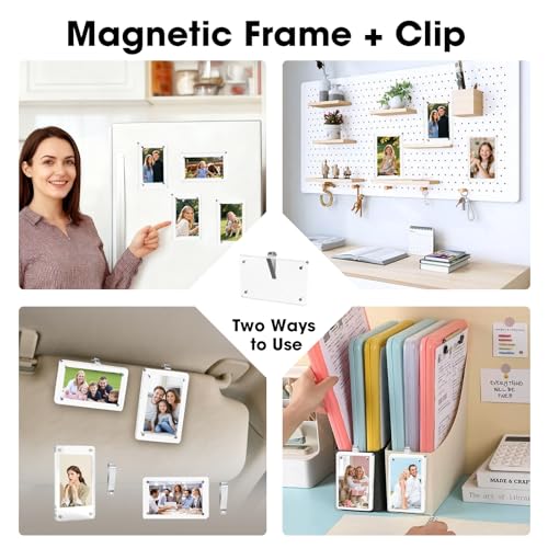 20 Pack Magnetic Car Visor Photo Clips, 3 Inch Sun Visor Picture Holders for Instant Photos, Family & Personal Memories Versatile Hanging Accessories for Cars, Fridge, Office & More