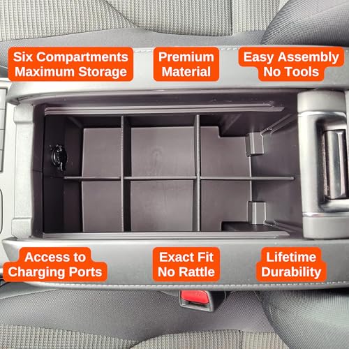 Vehicle OCD - Center Console Organizer for Toyota Highlander (2020-2026) - Made in USA - NOT for Grand Highlander - SLX175 - size: Highlander 2020-2026