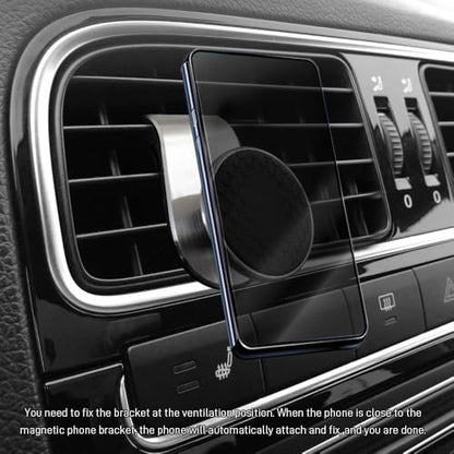 Strong Magnetic Car Phone Holder, Car Phone Mount Holder, 360° Rotatable L-Shape Air Vent/Dashboard Mount, Adjustable Air Vent Navigation Magnetic Smartphone Bracket for Auto SUV (Silver) - color: Silver