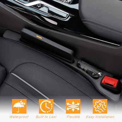 2 Pack Black Car Seat Gap Filler Organizer, Universal Car Seat Gap Plug with Seatbelt Slot, Anti-Drop Organizer for Keys Phones Storage for Auto Truck SUV - size: 2 PCS #2