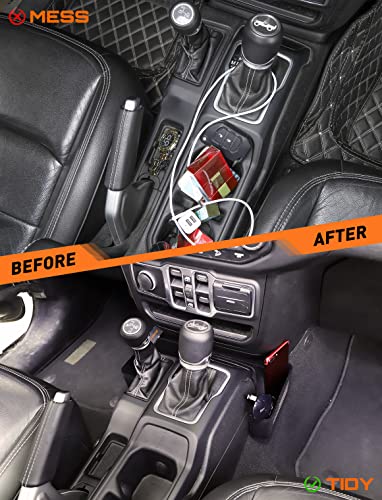 Savadicar GT-2 Shifter Storage Box with Microfibers, American Flag Gear Shift Tray, Center Console Organizer for 2018-2025 Jeep Wrangler JL JLU 4XE & Gladiator JT, Interior Accessories, Black,1 PC - size: Microfiber, style: American Flag