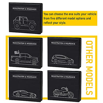 CANOPUS Car Registration and Insurance Holder, Car Document Holder, Vehicle Registration and Insurance Card Holder, Wallet for Auto, Trailer, Motorcycle, Truck, Vehicle Paperwork Organizer (2 Pack) - size: Jeep