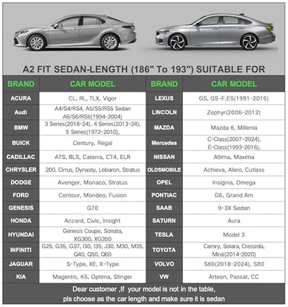 6 Layers Car Cover Waterproof All Weather for Automobiles Outdoor Full Cover Rain Sun UV Protection with Zipper Cotton Size A2 (186" to 193") Universal Fit for Sedan - size: A2 Fit Sedan-Length (186" To 193")