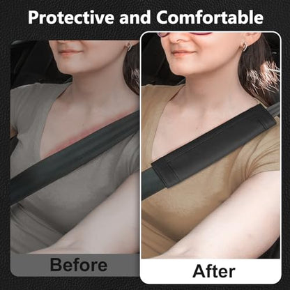 SEG Direct Black Seat Belt Pads Pack of 2 - color: Black