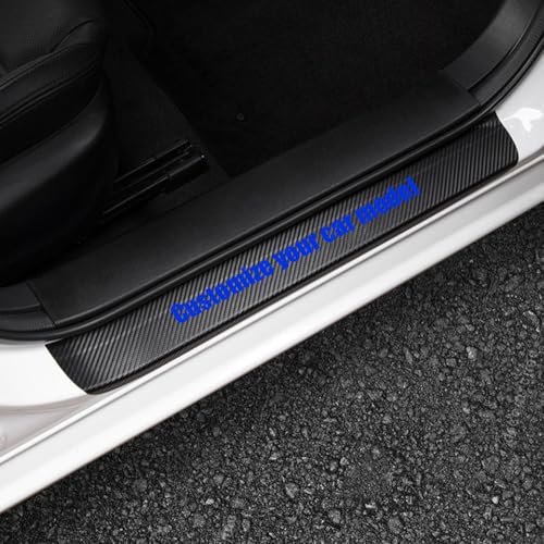 LEXLEY For Dodge Charger Challenger Durango SRT,Customize Your Car Model,Leather Door Sill Protector,Scuff Plate Cover-BLUE - color: Blue