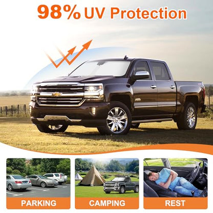 2026 Upgrade Front Windshield Sunshade fit for Chevrolet Silverado 2014-2019 Reflector Foldable Car Shade Automotive Windshield Sunshades for Chevrolet Silverado Windshield Sun Shade - size: Fit for Chevrolet Silverado 2014-2019
