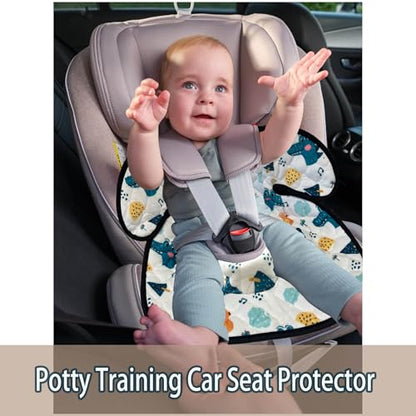 Gulissa 2 Pack Piddle Pad - Potty Training Car Seat Protector, Waterproof Car Seat Cover for Car Seats & Strollers, Non-Slip, Leak-Proof & Washable Fits All Seats for Ages 6 Months to 4 Years (Blue) - color: Dinosaur