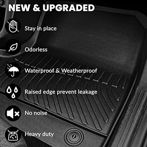 AUXKO All Weather Floor Mat Fit for Kia Soul 2026 2025-2020 TPE Rubber Liners Soul Accessories All Season Guard Odorless Anti-Slip Liner Black - size: soul|2020-2026|floor mats