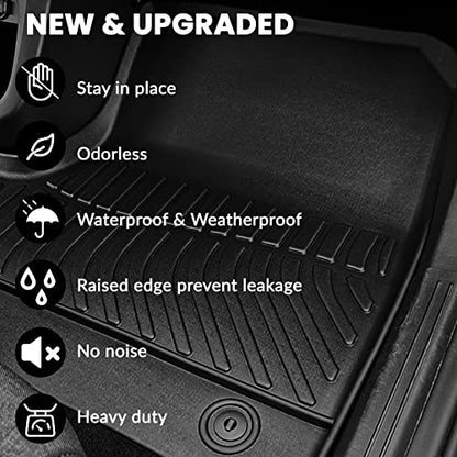 Auxko All Weather Floor Mats for 2026-2023 Honda CRV(Include Hybrid) Upper Cargo Mat with Backrest Mat TPE Liners Accessories Guard Odorless Anti-Slip Black - size: Crv|2023-2026|floor+upper Cargo+backrest Mats
