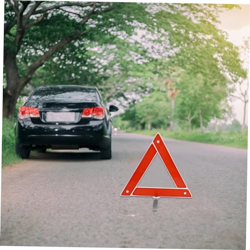 2pcs Auto Folding Safety Warning Sign Compact Roadside Emergency Reflective Triangle for Vehicle Maintenance Roadside Assistance and Construction Use
