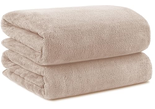 Orighty Microfiber Bath Towels Pack of 2(27'' x 54'') - Soft Feel, Highly Absorbent, Quick Drying for Body, Sport, Yoga, SPA, Fitness - Brown - color: Brown, size: 2 Pack Bath Towels