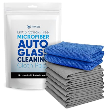 Claro Glass Towels Car Detailing 8-Pack – Streak Free Windshield Cleaner Cloth | Auto Glass Cleaner for Car Windows, Mirrors & Screens | Microfiber Car Cleaning Cloth for Detailing & Interior Use - style: Auto Glass Cleaning Pack