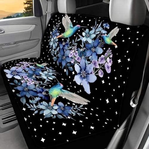 Purple Hummingbird Car Seat Cover for Women Trucks Bench Seat Cover Split 2 Pack Rear Seat Cover for Cars SUV Carseat Protector Accessories - color: 1 Hummingbird