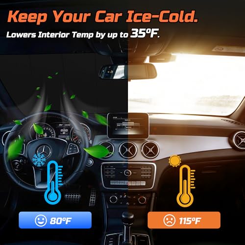 Windshield Sun Shade Compatible for 2020-2025 Benz GLE GLS Silver Reflective Foldable Front Sun Visor Sunshade Protector with Storage Bag Keep Interior Cool - size: 2020-2025-Benz-GLE
