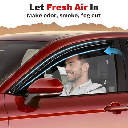 Canvcle Window Visors Rain Guards for 2025 2026 Toyota Camry Accessories, Outside-Mount Tape-On Side Window Wind Deflectors Vent Visors Shades Rainproof 4PCS - size: Toyota Camry 2025-Present