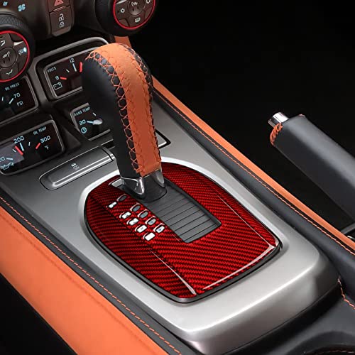 Carbon Fiber Decal Car Gear Shift Panel Sticker Interior Trim Cover for Chevrolet Camaro 2010 2011 2012 2013 2014 2015 Accessories - color: Gear Shift Panel B