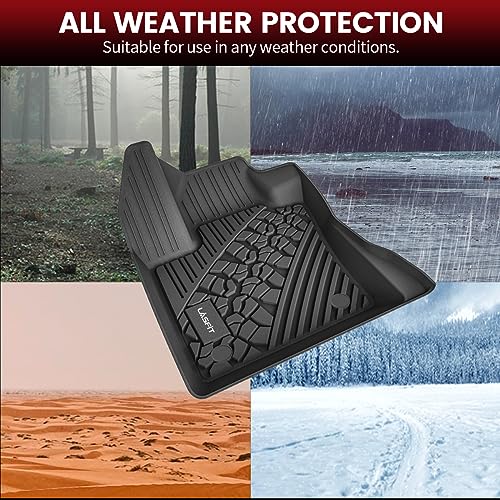 LASFIT Floor Mats for Jeep Compass 2017-2025 2026 All Weather TPE Custom Fit Car Mats Floor Liners 1st & 2nd Row, Black - style: Compass 2017-2026 Floor Mats