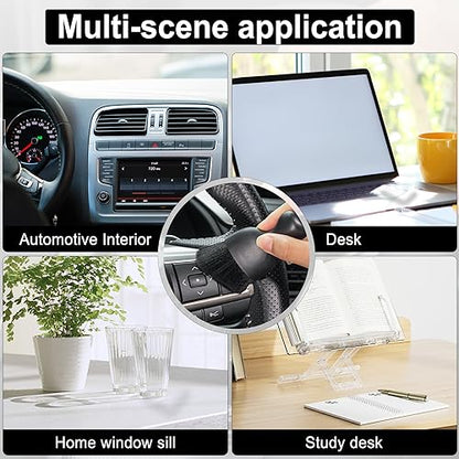 GaRhomxy Car Detailing Brushes, Car Interior Dust Sweeping Soft Brush, Soft Bristles Brush Cleaning Tool for Automotive Dashboard, Air Conditioner Vents, Computer, Scratch Free(Black) - color: Black
