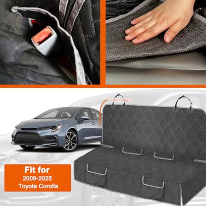 Dog Car Seat Cover Compatible with Toyota Corolla 2009-2025, Waterproof Pet Bench Seat Cover for Back Seat, 600D Heavy Duty Scratch Proof Nonslip Truck Seat Covers for Dogs - size: 2009-2025 Corolla