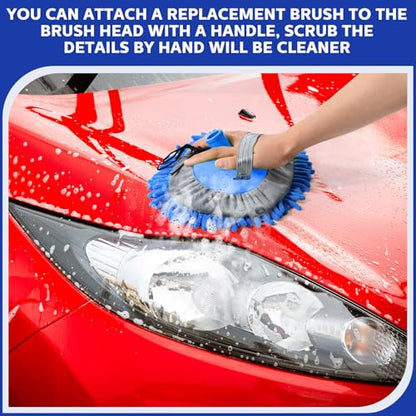 Layhit 5 Pcs Car Wash Mitt Set, Brush Not Included, Microfiber Mitt Cleaning Car Truck Washing Tools Kit RV Pickup Chenille Scratch Replacement (Royal Blue) - color: Royal Blue