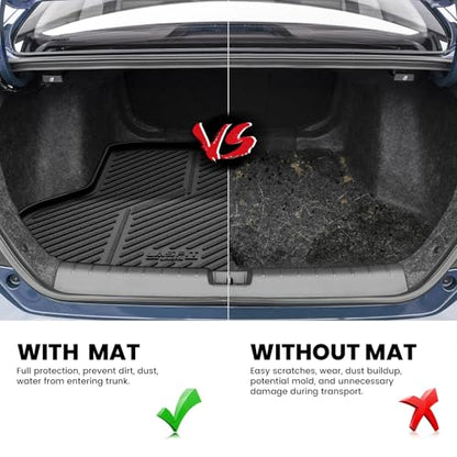 LASFIT Trunk Mat for Honda Civic Sedan 2016-2021, All Weather TPE Custom Fit Trunk Liner Trunk Tray Cargo Mat Cargo Liner Cargo Tray (Not for Hatchback/Coupe) - style: 1）For Honda Civic | 2016-2021 | Trunk Mat