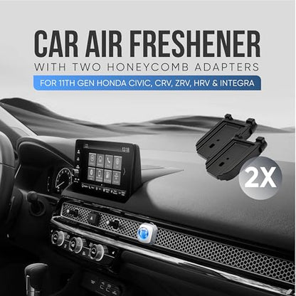 Air Jungles New Car Scent Car Air Freshener Vent Clip 6 Ct with 2 Adapter for Honda Civic, CRV, ZRV, HRV, Integra, Long Lasting Up to 180 Days, Natural Essential Oil Car Fragrance Odor Eliminator