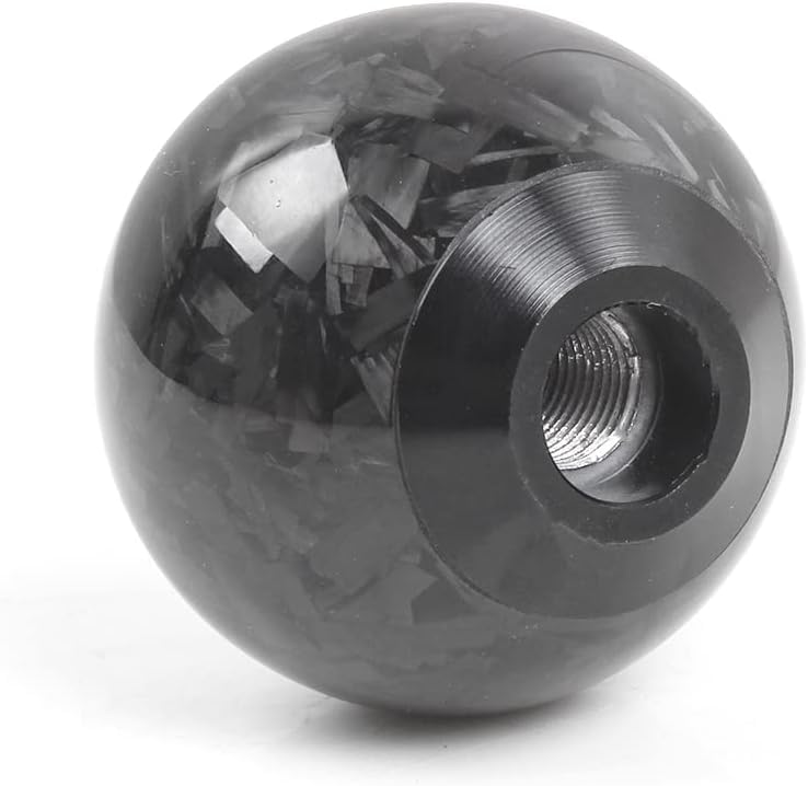 muge racing Forged Carbon Fiber Shift Knob Gear Shifter Spherical Type Unique Designed for Most Manual Car Universal Gear Shift Knob with 3 Adapters (Real Carbon Fiber-Sphere, Black) - style: Carbon Fiber-Sphere