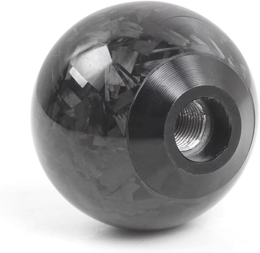 muge racing Forged Carbon Fiber Shift Knob Gear Shifter Spherical Type Unique Designed for Most Manual Car Universal Gear Shift Knob with 3 Adapters (Real Carbon Fiber-Sphere, Black) - style: Carbon Fiber-Sphere