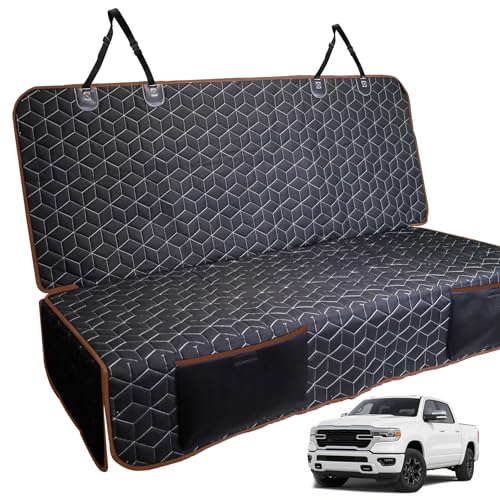 Meginc Bench Seat Covers for Trucks,Dog Car Seat Covers for Ford f150/Ram1500/Nissan Frontier/Toyota Tacoma/GMC Canyon,Nonslip Truck Seat Cover for Dogs (Brown) - color: Bench-Brown