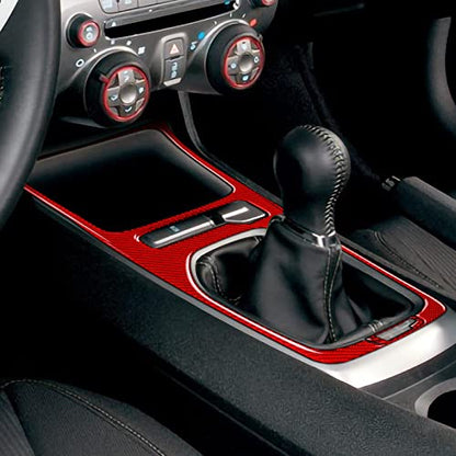Car Gear Shift Box Panel Sticker Carbon Fiber Decal Interior Trim for Chevrolet Camaro 2010 2011 2012 2013 2014 2015 Accessories - color: Gear Shift Box Panel