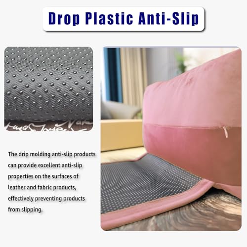 Velvet Recliner Head Pillow with Non-Slip Base - Adjustable Neck Support for Pain Relief in Home, Office and Travel (Pink) - color: Pink