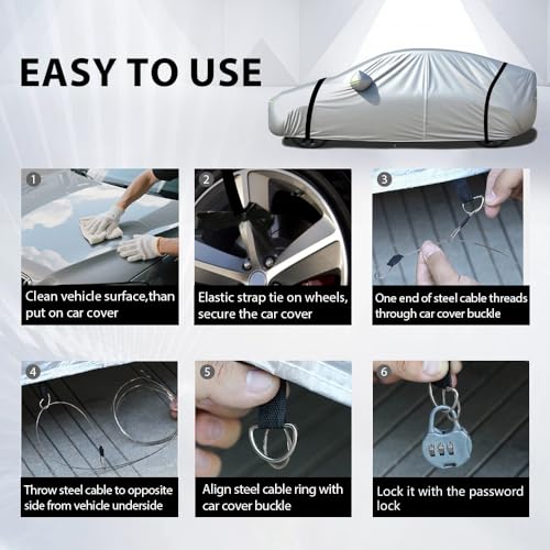Heavy-Duty SUV Car Cover Waterproof All Weather for Universal SUV, Outdoor Rain Sun Snow UV Protection, Indoor Dust and Scratch Resistant YL (187 * 75 * 69 inch)