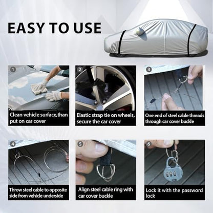 Heavy-Duty SUV Car Cover Waterproof All Weather for Universal SUV, Outdoor Rain Sun Snow UV Protection, Indoor Dust and Scratch Resistant YL (187 * 75 * 69 inch)
