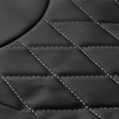 Motor Trend Black Stitched Faux Leather Car Seat Covers – Premium Automotive Bucket Front Seat Covers, Made for Vehicles with Removable Headrests, Fits Most Car Truck SUV - color: Black Stitched