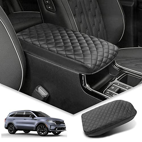BIBIBO for 2024 2025 2026 Kia Sorento Center Console Cover 2026 Sorento Armrest Cover for 2021-2025 2026 Sorento Console Lid,20026 Sorento Arm Rest Cover,2025 2026 Kia Sorento Armrest Cushion Sorento - color: Black-for 2021-2026 Sorento