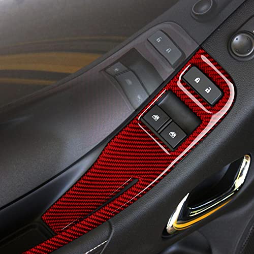 Car Window Lift Switch Sticker Carbon Fiber Decal Interior Trim for Chevrolet Camaro 2010 2011 2012 2013 2014 2015 Accessories - color: Window Lift Switch a
